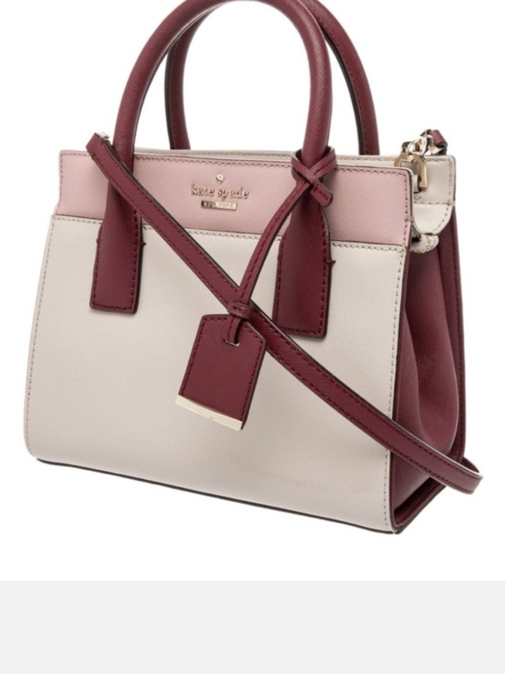 Kate Spade Colorblock Satchel in Blush, Cream & Burgundy